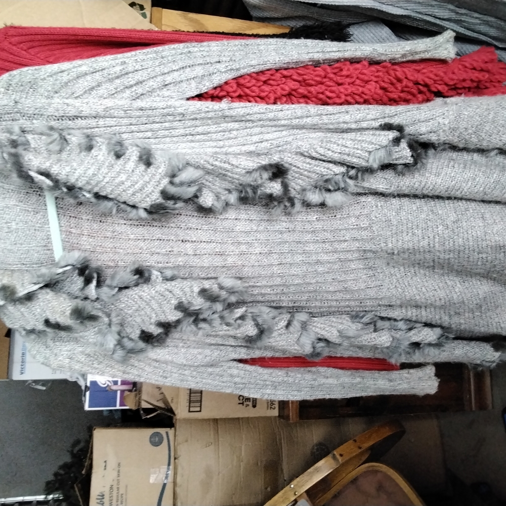 Gray Women's Cardigan Sweater